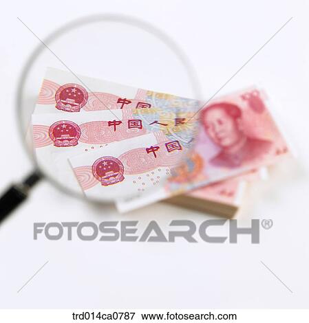 Stock Photo - economy, object, money, magnifier, bill, concept, magnification. Fotosearch