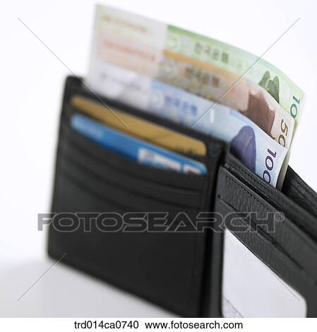 Stock Image - economy, object, money, new note, wallet. Fotosearch