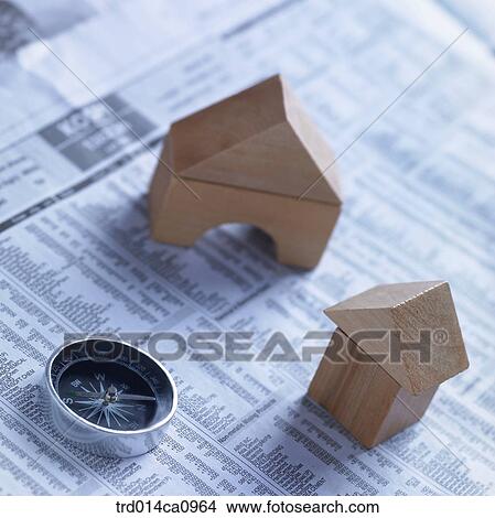 block, house, model house, model, compass, newspaper, concept View Large Photo Image Picture - block, house, model house, model, compass, newspaper, concept. Fotosearch