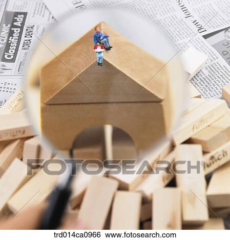 block, house, model house, model, magnifier, newspaper, concept View Large Photo Image Stock Photograph - block, house, model house, model, magnifier, newspaper, concept. Fotosearch