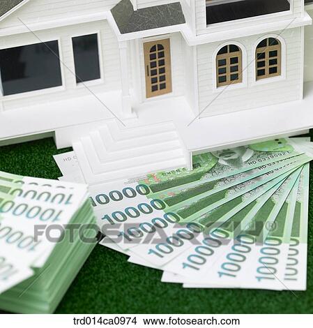 house, house, model, money, bill, money, concept View Large Photo Image Picture - house, house, model, money, bill, money, concept. Fotosearch