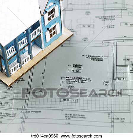 Stock Image - house, model house, house, model, plan, draft, concept. Fotosearch