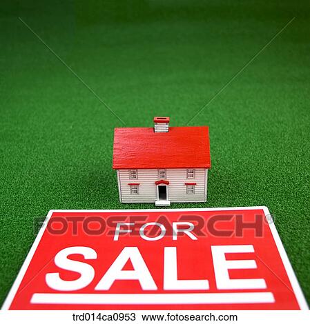 Stock Image - object, house, model house, house, model, words, slogan. Fotosearch