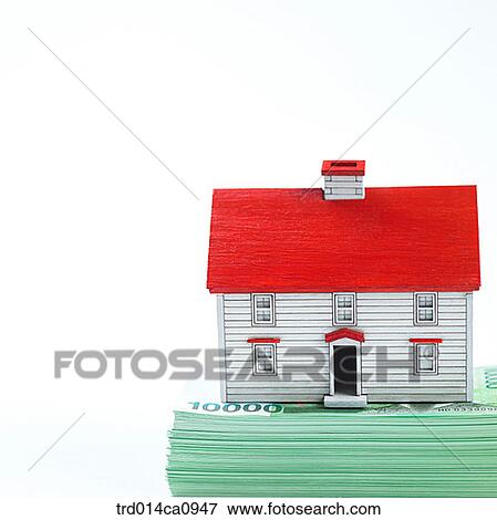 Stock Photo - object, house, model house, house, model, money, bill. Fotosearch