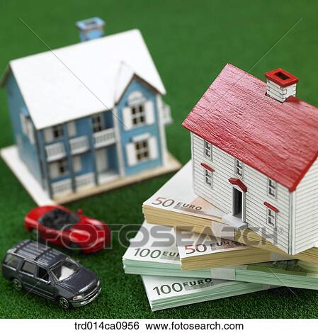 Stock Photograph - object, house, model house, house, model, car, minicar. Fotosearch