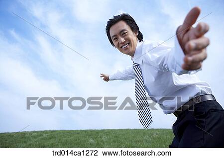 Stock Image - person, Asian, boy, outdoor, rest. Fotosearch