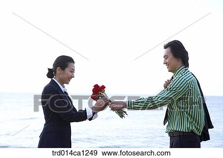 Stock Photo - person, Asian, boy, woman, outdoor. Fotosearch