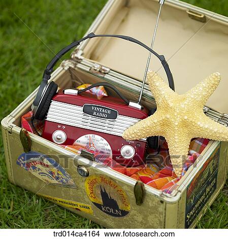 bag, suitcase, radio, vintage, radio, hedset, starfish View Large Photo Image Picture - bag, suitcase, radio, vintage, radio, hedset, starfish. Fotosearch