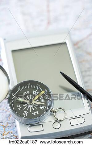 compass, PDA, map, direction, bearings View Large Photo Image Stock Photo - compass, PDA, map, direction, bearings. Fotosearch