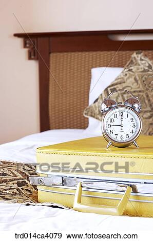 Stock Photo - bed, bedroom, indoor, pillow, cushion, window, day. Fotosearch