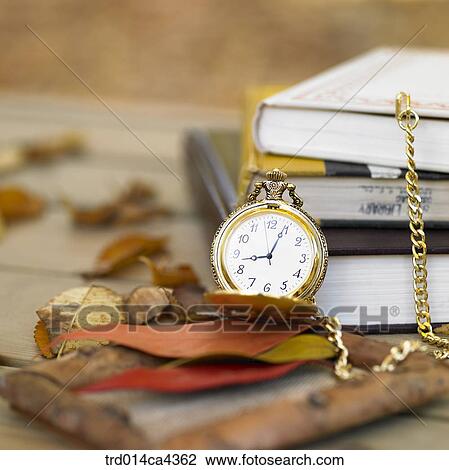 Stock Image - book, fall, leaves, leafage, foliage, frame, autumn. Fotosearch