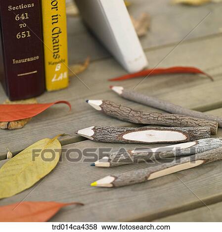 Stock Photo - leaves, fall, leafage, foliage, book, colorpencil, autumn. Fotosearch