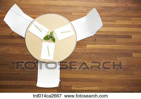 Stock Photo - severalthings, indoor, stilllife, table, chair, highangle, highangleview. Fotosearch