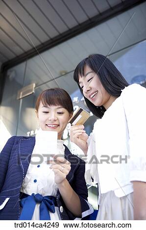 smile, laugh, laughter, shopping, receip, card, creditcard View Large Photo Image Stock Photo - smile, laugh, laughter, shopping, receip, card, creditcard. Fotosearch