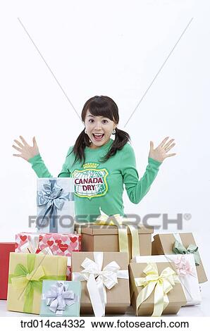 Stock Image - surprising, astonishing, astonishment, surprise, smile, laugh, laughter. Fotosearch