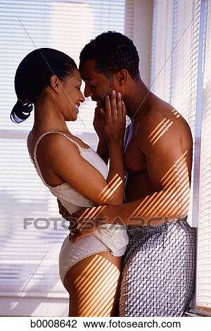 Bedroom Couple Hugging Romance Relationship Intimacy Stock Image