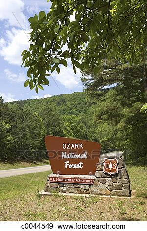 Ozark National Forest Entrance Sign Stock Photo C0044549