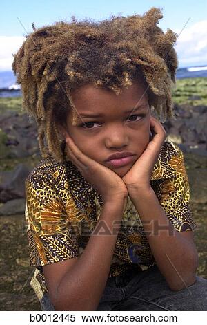 Dreadlock Boredom Child Brunette Boy Emotion African