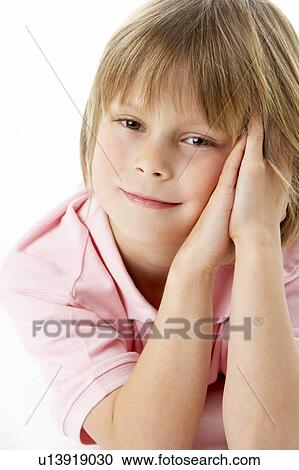 Stock Image - Boy Laying on Stomach. Fotosearch