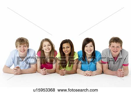 Group of Teenage Friends in Studio View Large Photo Image Stock Photo - Group of Teenage Friends in Studio . Fotosearch