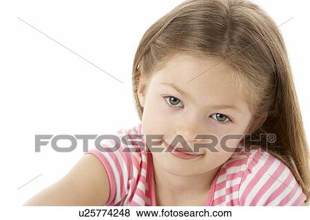 Stock Photo - Studio Portrait of Smiling Girl. Fotosearch