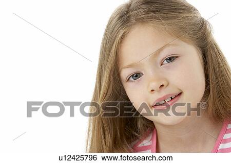 Studio Portrait of Smiling Girl View Large Photo Image Stock Photograph - Studio Portrait of Smiling Girl. Fotosearch