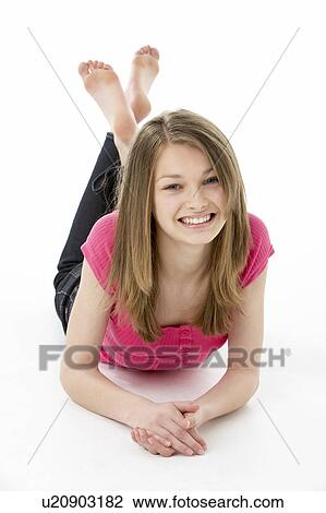 Teenage Girl Laying on Stomach View Large Photo Image Stock Image - Teenage Girl Laying on Stomach. Fotosearch