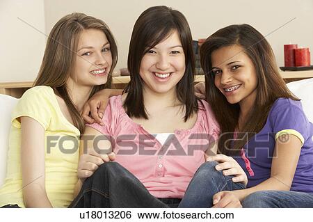 Teenage Girlfriends at Home View Large Photo Image Stock Photograph - Teenage Girlfriends at Home. Fotosearch