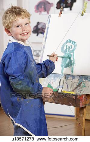Young Boy Painting View Large Photo Image Stock Photo - Young Boy Painting. Fotosearch