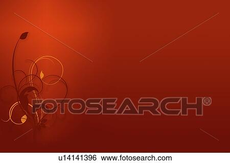 Stock Photograph - Floral design, red background. Fotosearch