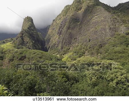 Stock Image - Iao Valley State Monument, Iao Valley, Maui, Hawaii, USA. Fotosearch