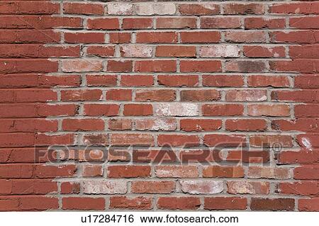 Stock Photograph - Multi-colored brick wall, Laval, Quebec, Canada. Fotosearch
