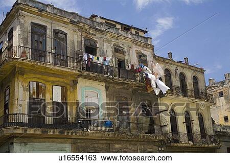 Stock Image - Old building, Havana, Cuba. Fotosearch