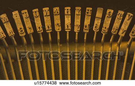 Stock Photo - Row of keys on old manual typewriter. Fotosearch