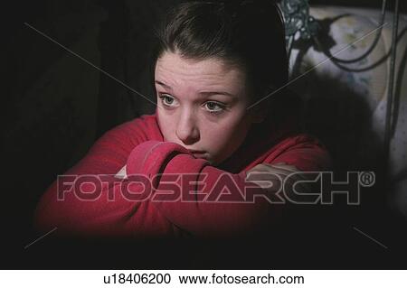 Scared teenage girl View Large Photo Image Stock Image - Scared teenage girl. Fotosearch