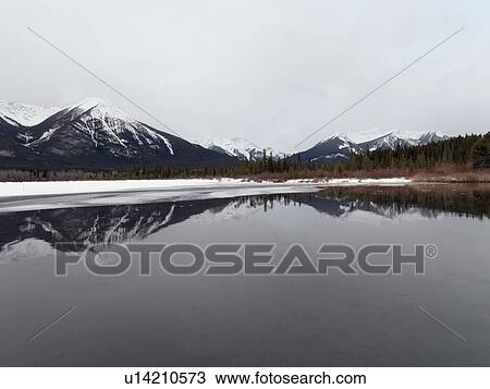 Stock Image - Winter landscape, Banff National Park, Alberta, Canada. Fotosearch