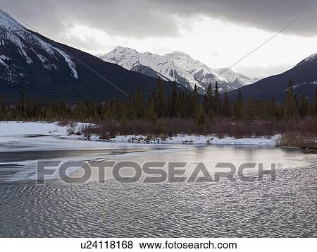 Winter landscape, Banff National Park, Alberta, Canada View Large Photo Image Stock Photo - Winter landscape, Banff National Park, Alberta, Canada. Fotosearch