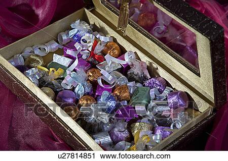 Stock Image - Box with sweets. Fotosearch