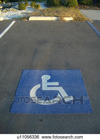Stock Photograph - A handicap parking spot at a store.. Fotosearch