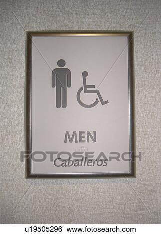 A handicap sign for a men's restroom. View Large Photo Image Stock Photograph - A handicap sign for a men's restroom.. Fotosearch