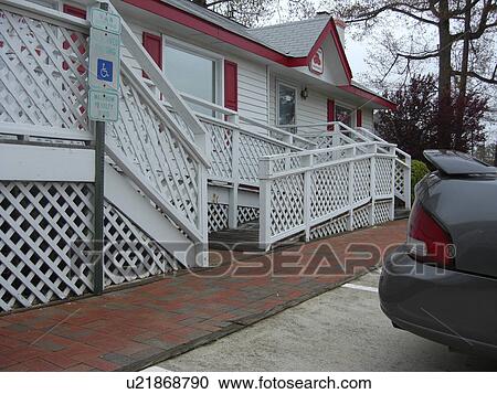 A ramp at a business. View Large Photo Image Stock Image - A ramp at a business.. Fotosearch