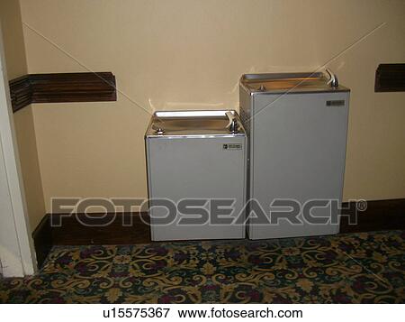 Stock Photo - A water fountain in a public building.. Fotosearch