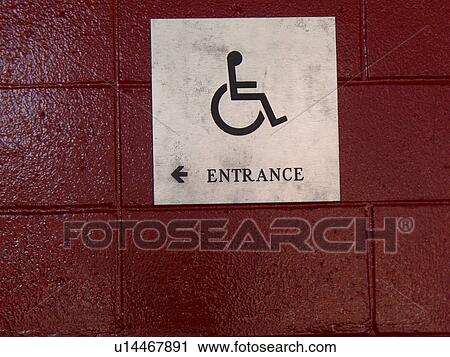 Handicap entrance sign View Large Photo Image Stock Image - Handicap entrance sign. Fotosearch