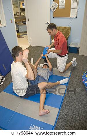 Picture - Stretches for physical therapy.. Fotosearch