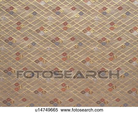 Beige fabric with floral pattern View Large Photo Image Stock Photography - Beige fabric with floral pattern. Fotosearch