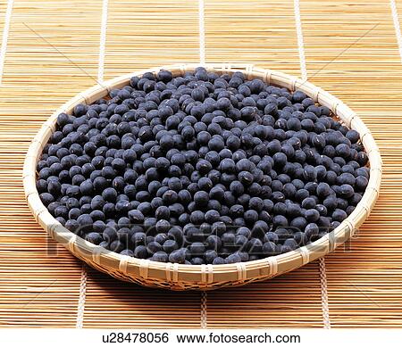 Stock Photograph - Black soybean in basket. Fotosearch