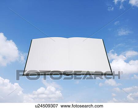 Stock Photo - Blank book in the sky. Fotosearch