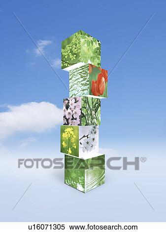 Stock Photography - Boxes of nature in the sky. Fotosearch
