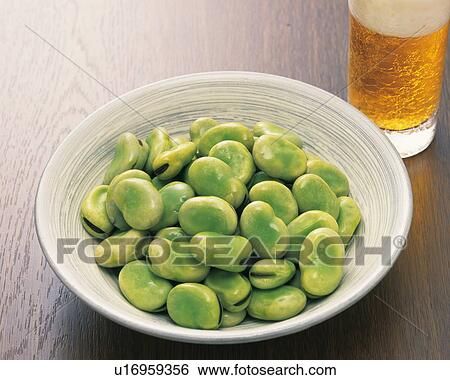 Stock Photograph - Broad beans and beer . Fotosearch