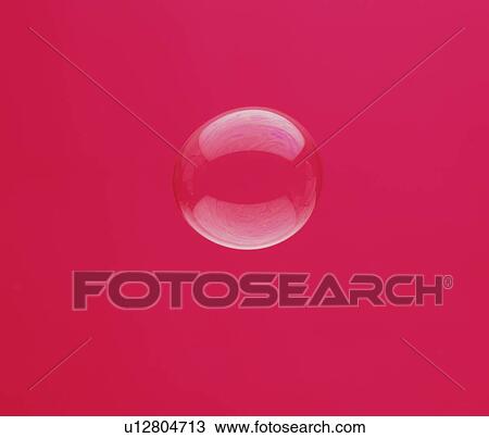 Stock Image - Bubble on pink background. Fotosearch
